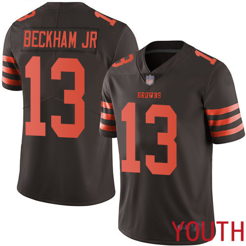 Cleveland Browns Odell Beckham Jr Youth Brown Limited Jersey #13 NFL Football Rush Vapor Untouchable->youth nfl jersey->Youth Jersey